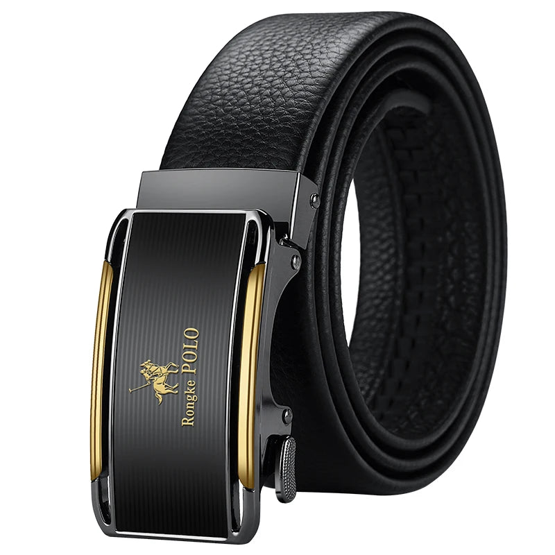 Genuine Leather Automatic Mens Belt - Adjustable Business Waistband - ZOOMNSTORE