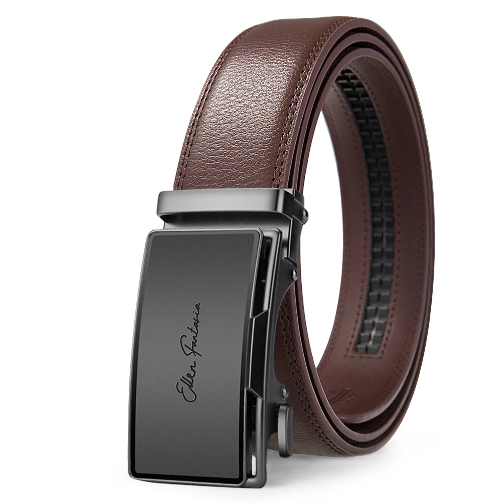 Genuine Leather Belt – Men’s Automatic Buckle Business Belt | Fashion Designer - ZOOMNSTORE