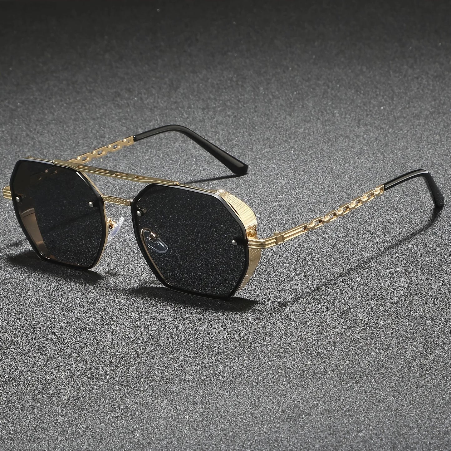 Geometric Metal Frame Sunglasses - UV400 Designer Shades for Men Women - ZOOMNSTORE