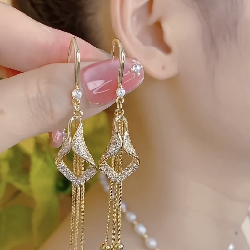 Geometric Tassel Earrings - Fashionable Boutique Jewelry - ZOOMNSTORE