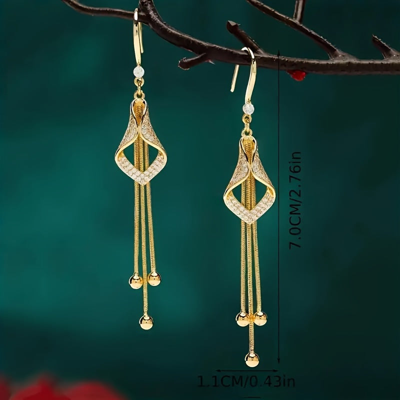 Geometric Tassel Earrings - Fashionable Boutique Jewelry - ZOOMNSTORE