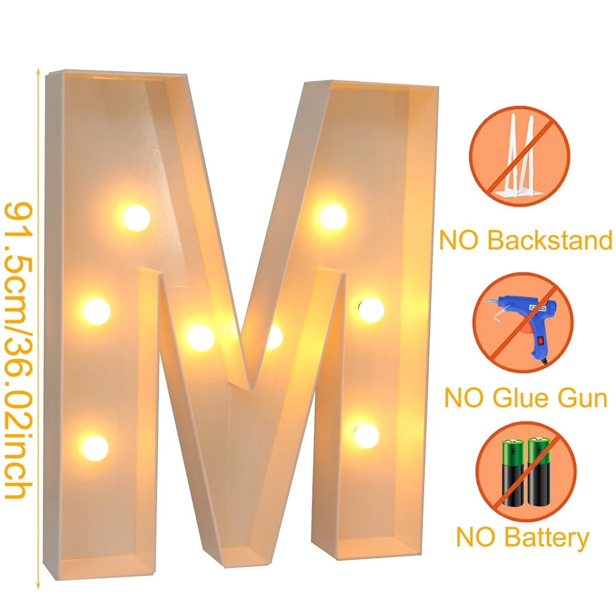 Giant LED Light Box - 915CM Baby Shower Birthday Wedding Decor - ZOOMNSTORE
