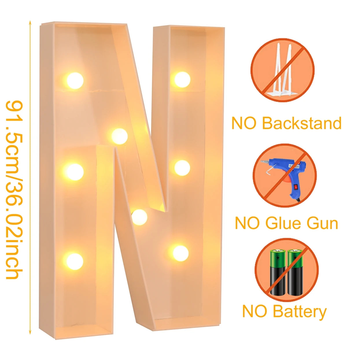 Giant LED Light Box - 915CM Baby Shower Birthday Wedding Decor - ZOOMNSTORE