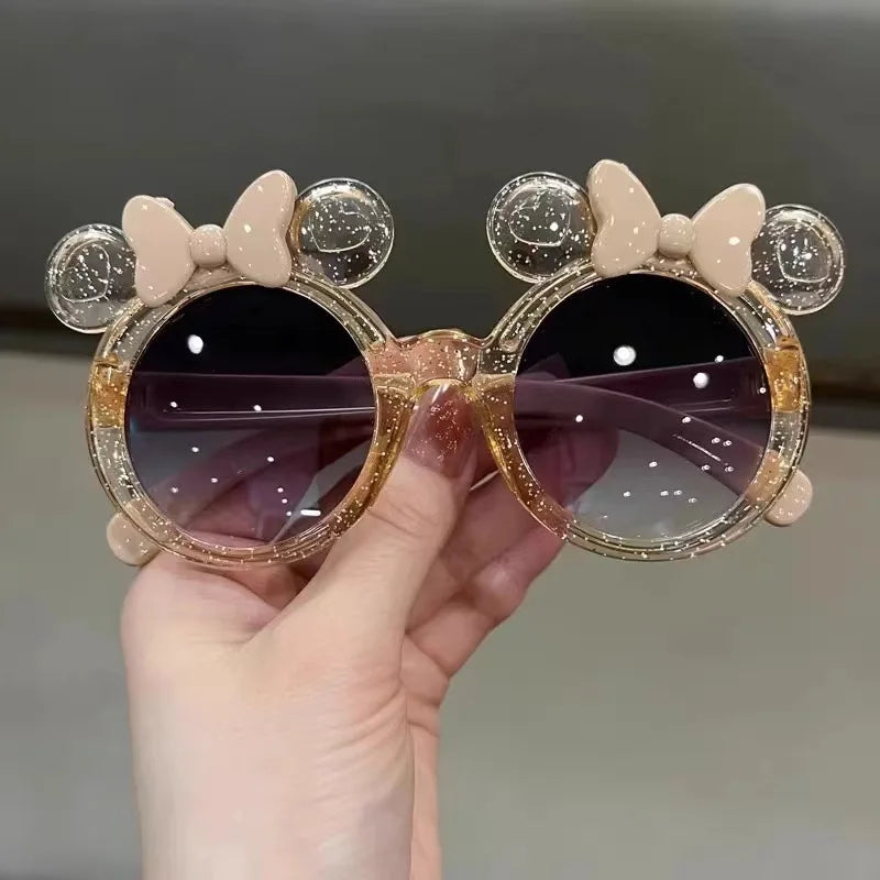 Crystal Bow Girls Sunglasses - Cute Cartoon Kids Eyewear - ZOOMNSTORE