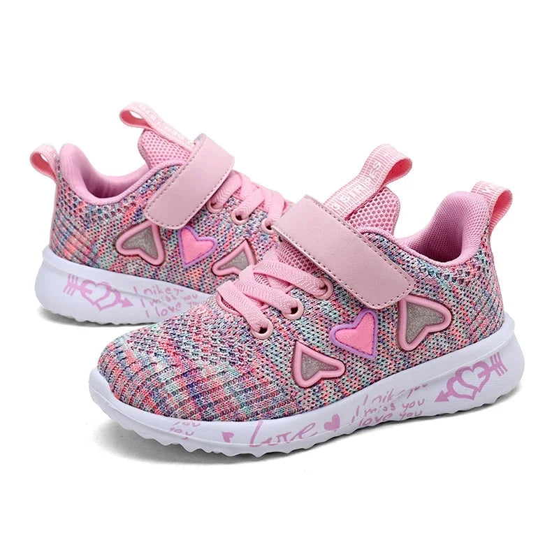 Girls Light Mesh Sneakers - Cute Casual Summer Spring Sport Shoes - ZOOMNSTORE