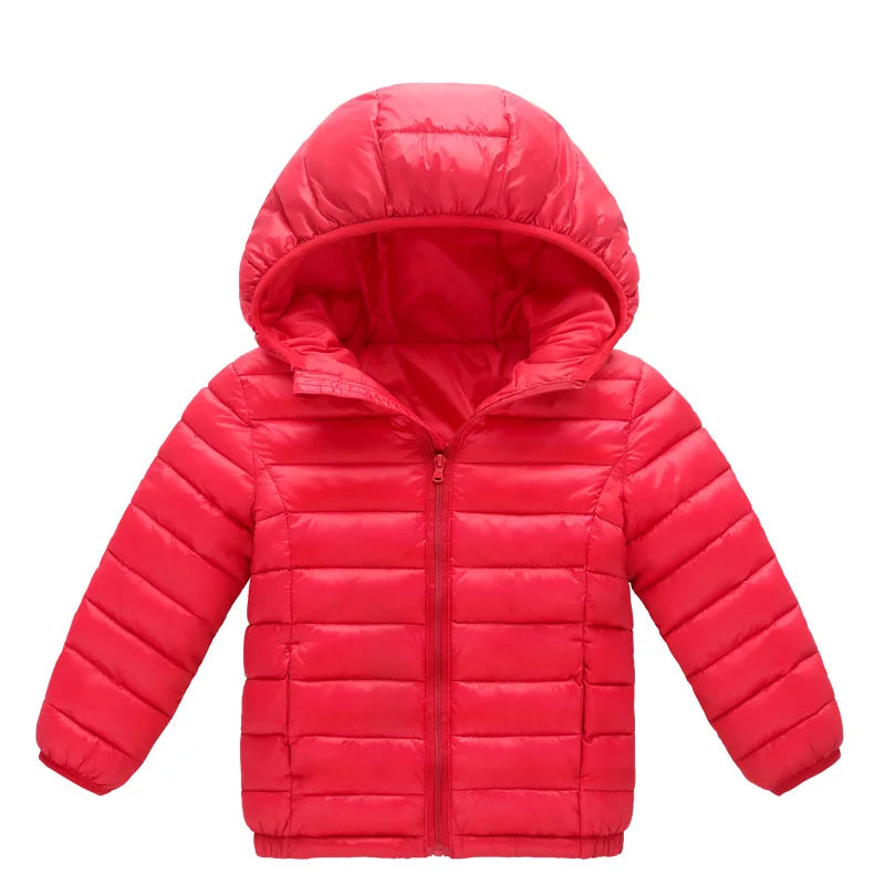Girls Winter Coats - Waterproof Kids Down Jackets With Fur Collar Hooded Parka - ZOOMNSTORE