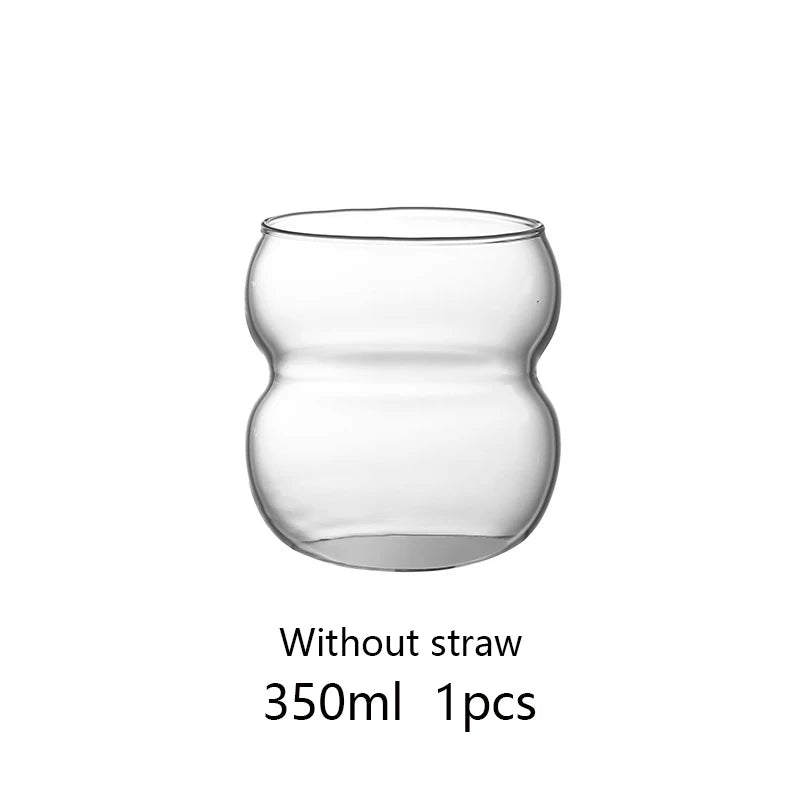 Glass Coffee Cup - 350/550ml Durable Clear Glass With Straw | Eco Friendly Drinkware Mug - ZOOMNSTORE