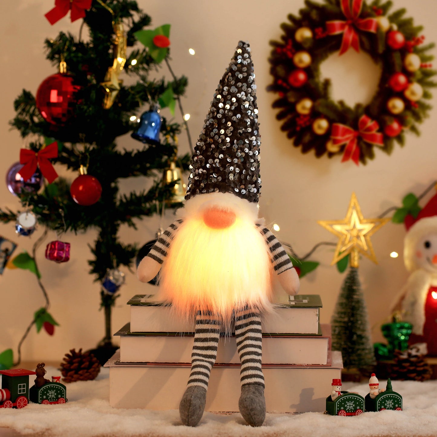 Glowing Gnome Doll - Christmas Tree Night Light Decoration 30cm - ZOOMNSTORE
