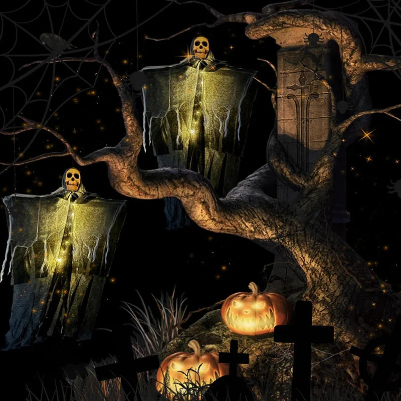 Glowing Skull Skeleton Ghost - Halloween Outdoor Decoration Prop 2025 - ZOOMNSTORE