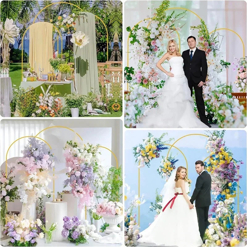 Gold Balloon Arch Stand - Adjustable 4FT to 72FT Wedding Backdrop Frame - ZOOMNSTORE
