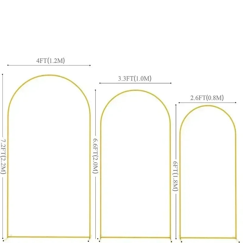 Gold Balloon Arch Stand - Adjustable 4FT to 72FT Wedding Backdrop Frame - ZOOMNSTORE