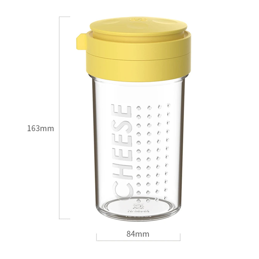 Grated Cheese Shaker - Clear Spice Dispenser With Lid | Kitchen Container - ZOOMNSTORE