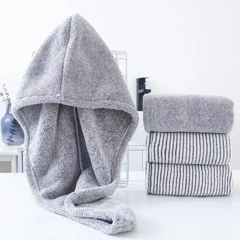 Wholesale of New Gray Bamboo Charcoal Dry Hair Caps, Soft Water Absorbing Shower Caps,home and Daily Dry Hair Towels - ZOOMNSTORE