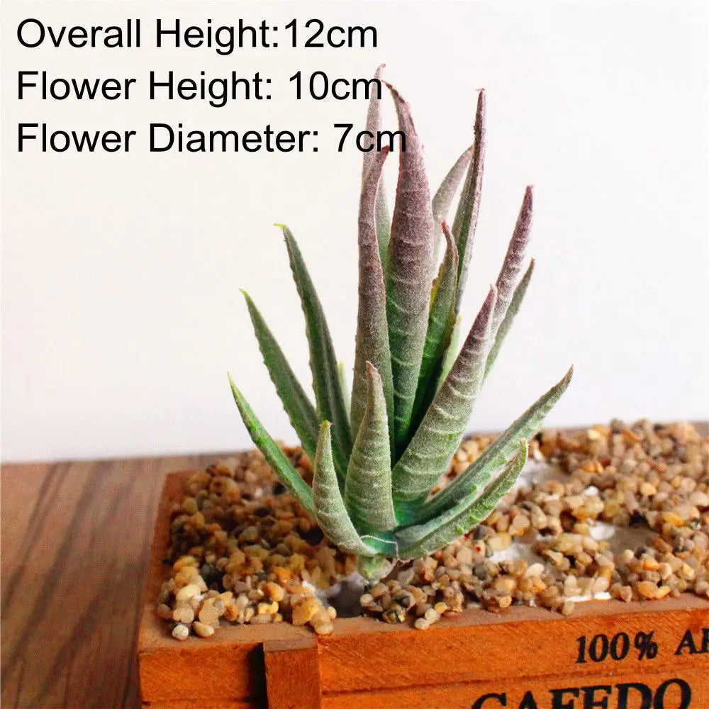 Green Artificial Succulents - Flocking Home Garden Decoration - ZOOMNSTORE
