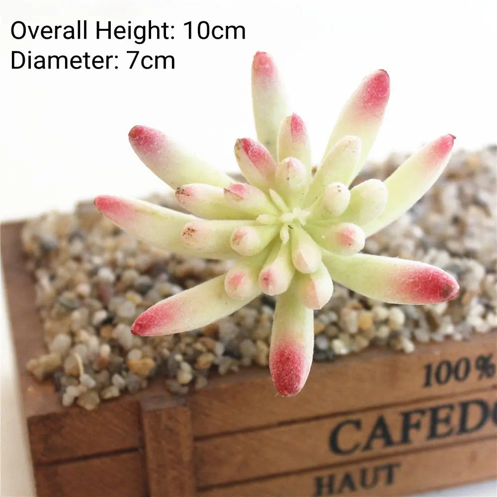Green Artificial Succulents - Flocking Home Garden Decoration - ZOOMNSTORE