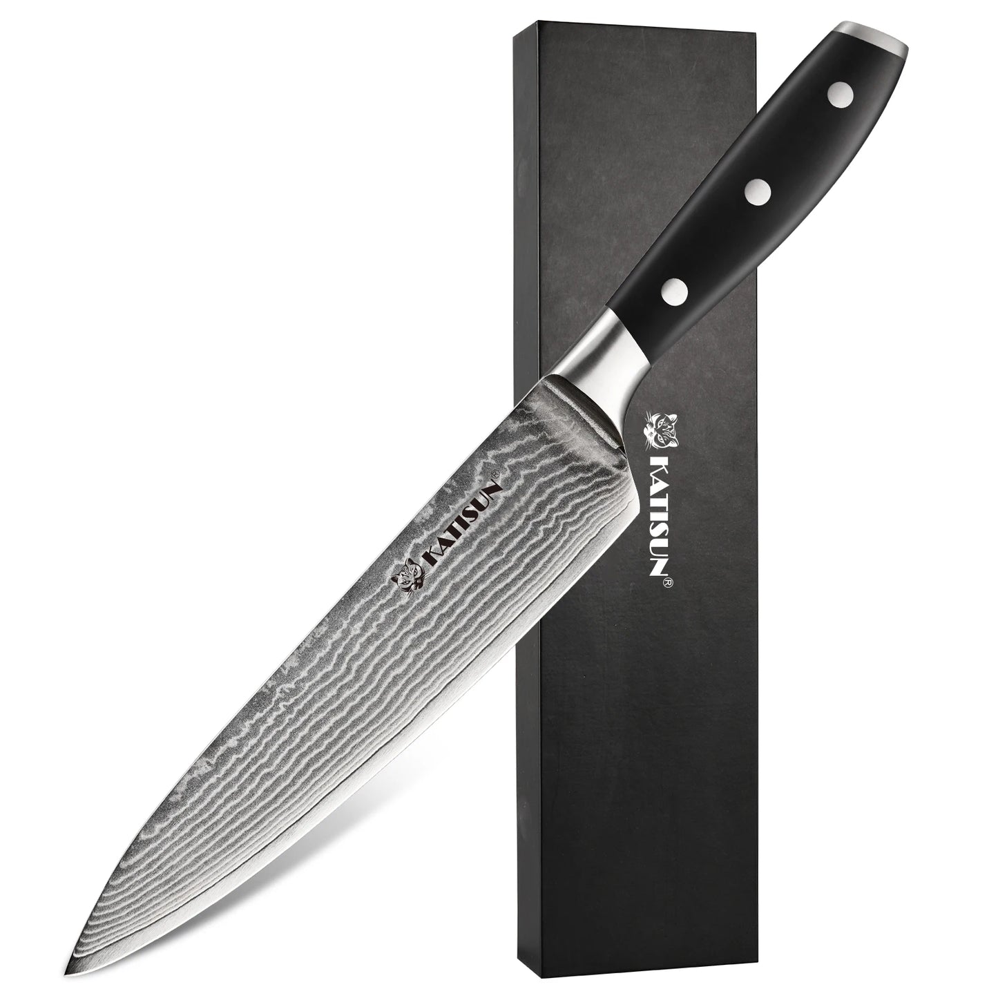 Premium 8 Inch Damascus Steel Chef Knife - Sashimi Knife with ABS Handle and Gift Box - ZOOMNSTORE