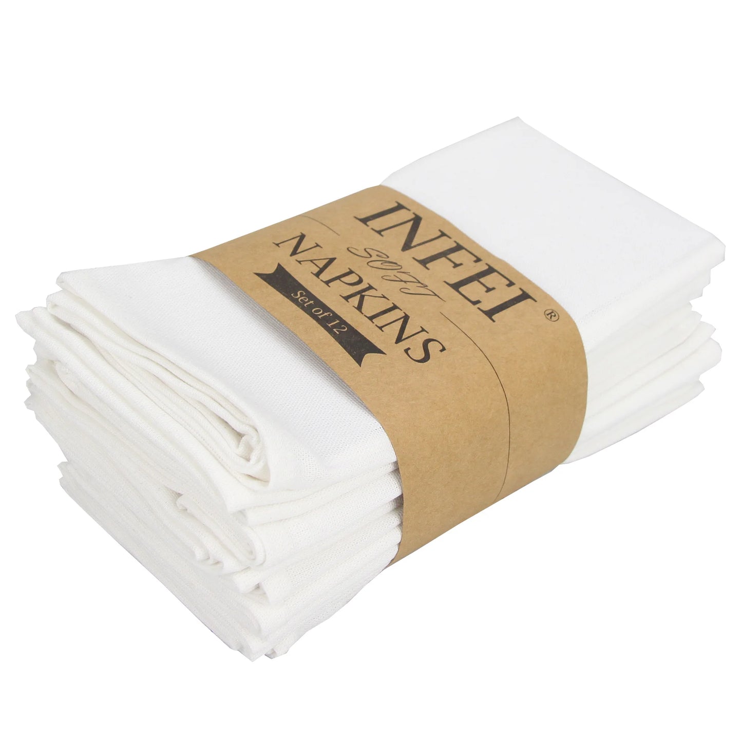 Cotton Linen Napkins Set of 12 - Soft 40x40cm Placemats for Dining Events