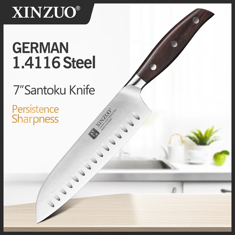 XINZUO High Quality Paring Utility Cleaver Knife Set - 35 5 8 Germany 14116 Stainless Steel