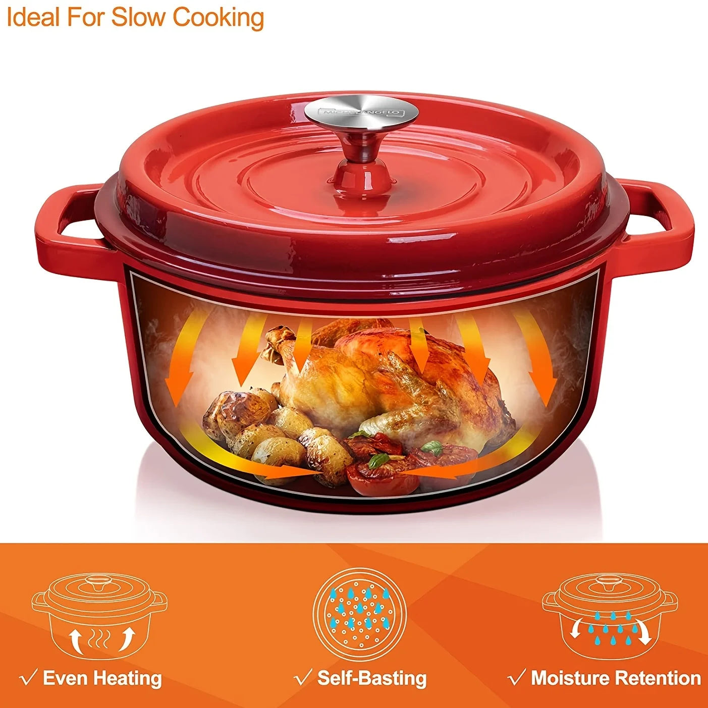 Lightweight Non-Stick Aluminum Soup Pot - Even Heat Distribution for Home Restaurant Use - ZOOMNSTORE