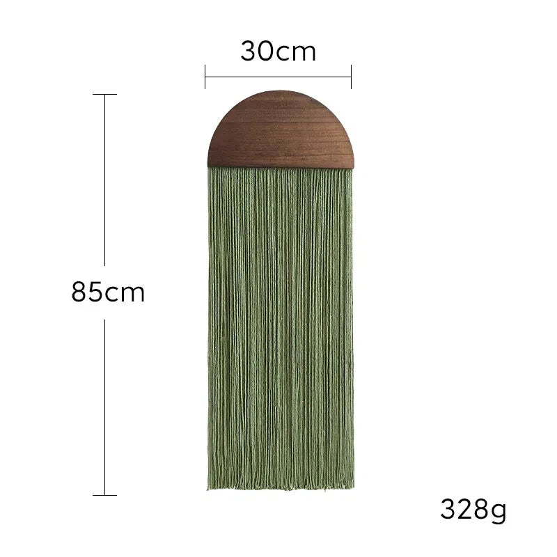 Macrame Wall Hanging - Colorful Half Moon Decor with Natural Wood for Boho Bedroom Living Room - ZOOMNSTORE