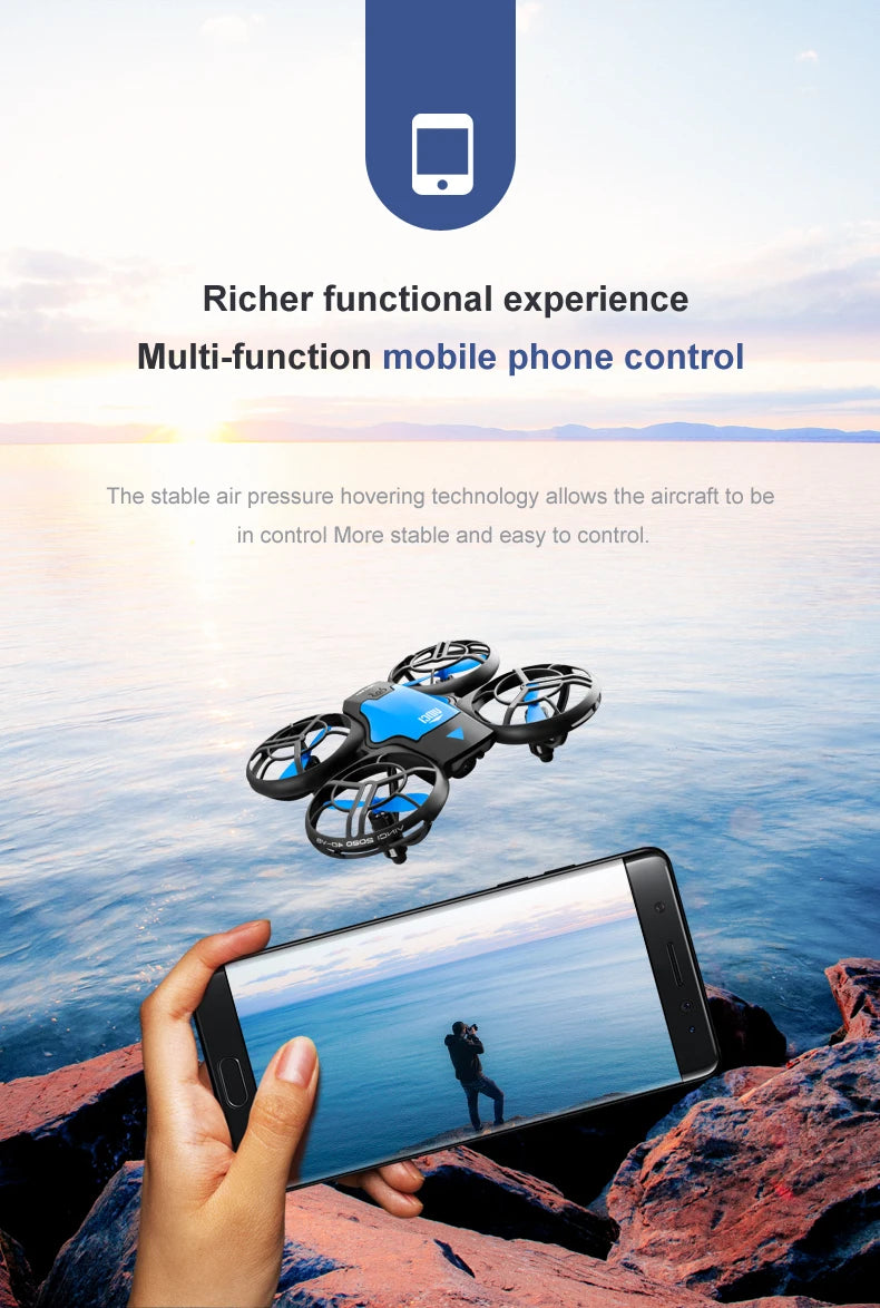 V8 Mini Drone - 4K HD Camera WiFi FPV Height Hold Kids RC Helicopter - ZOOMNSTORE