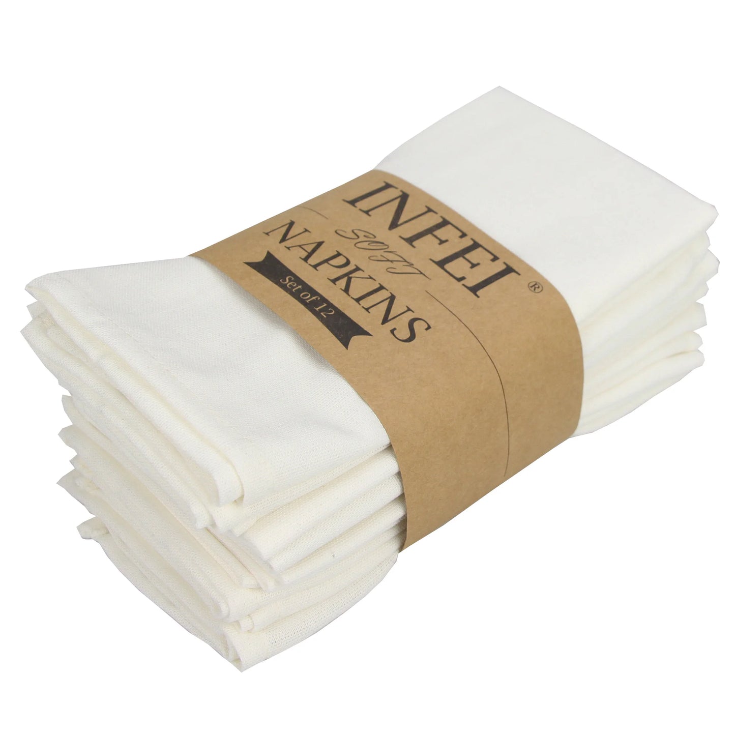 Cotton Linen Napkins Set of 12 - Soft 40x40cm Placemats for Dining Events