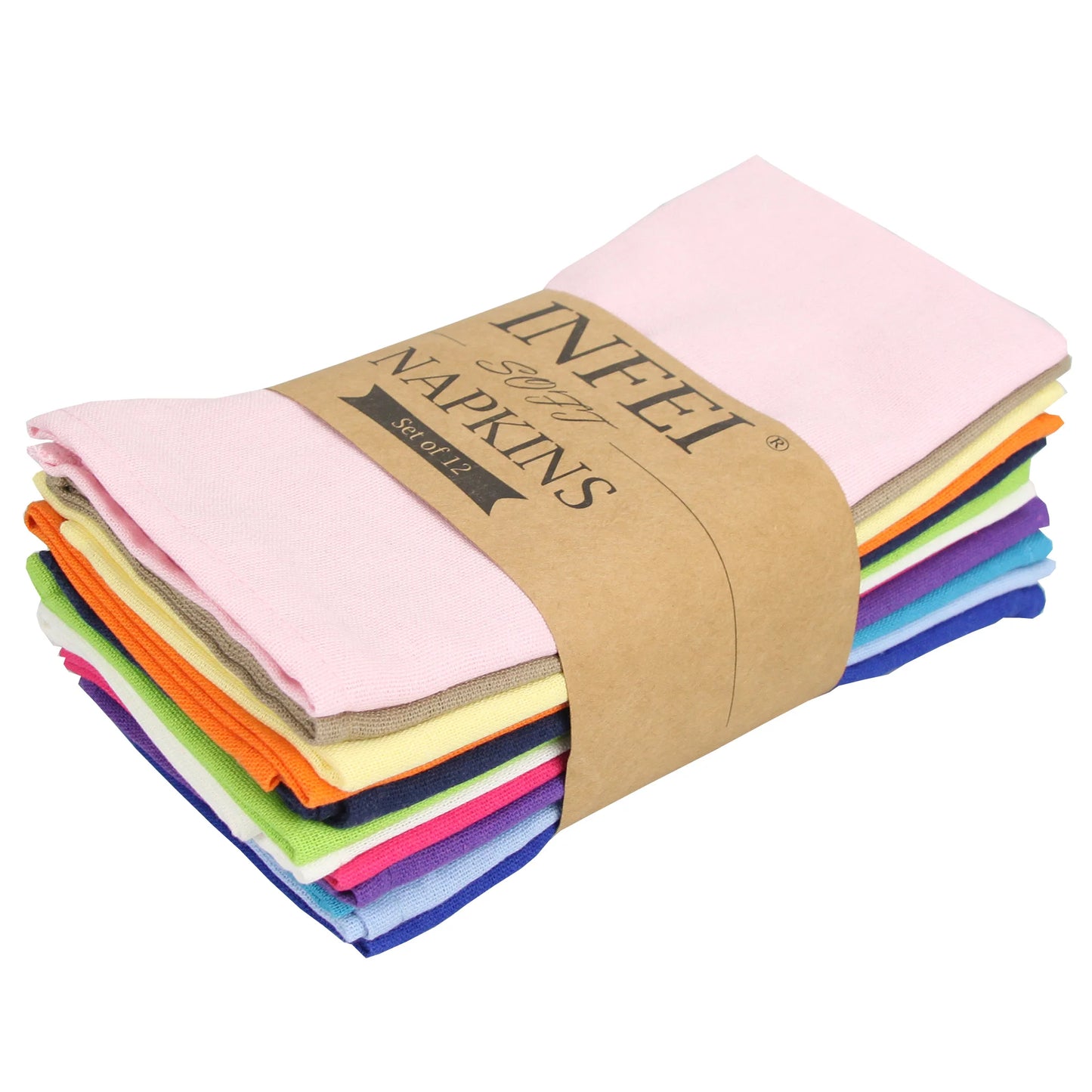 Cotton Linen Napkins Set of 12 - Soft 40x40cm Placemats for Dining Events