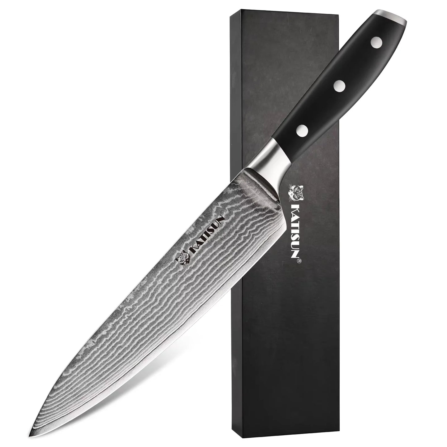 Premium 8 Inch Damascus Steel Chef Knife - Sashimi Knife with ABS Handle and Gift Box - ZOOMNSTORE