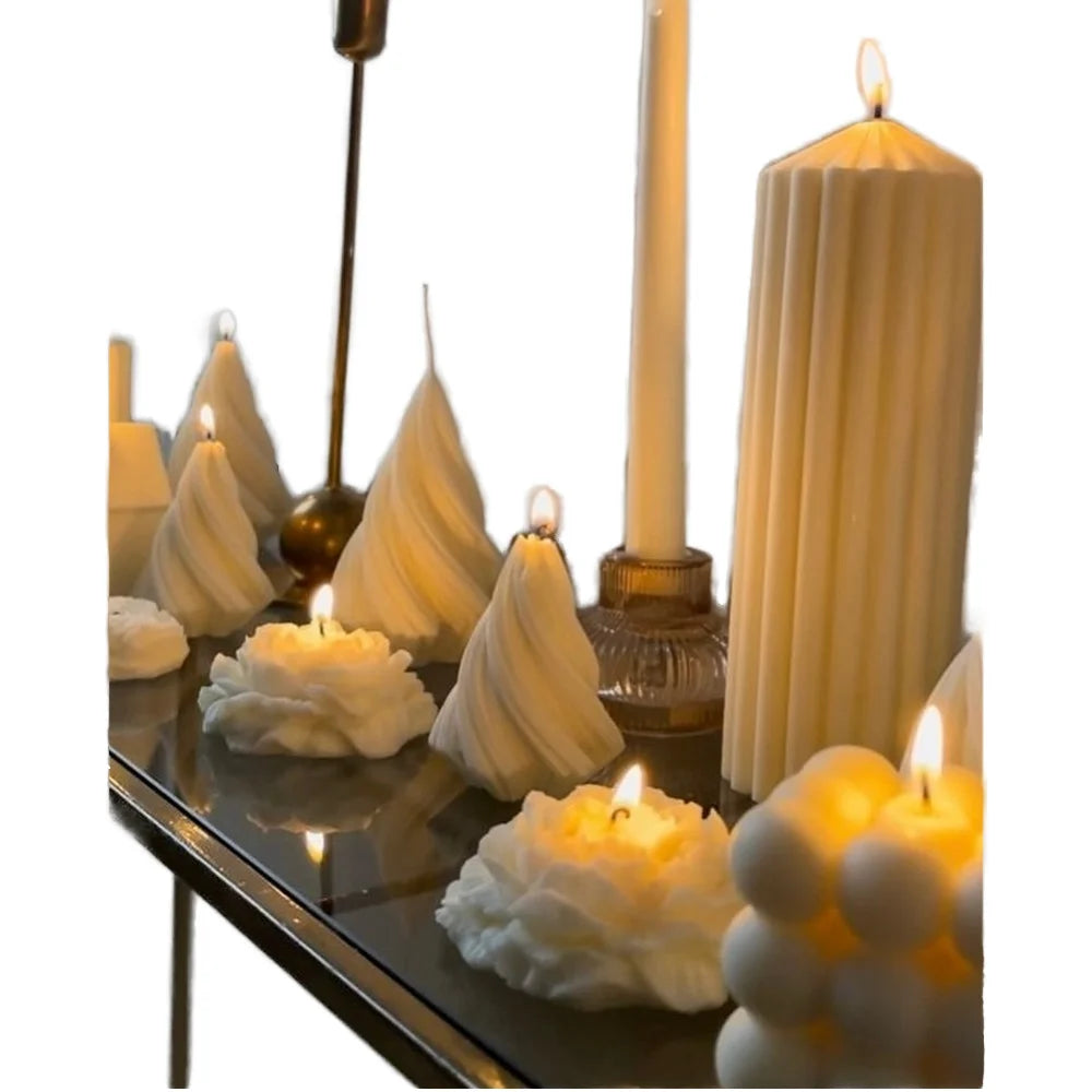 Soy Wax Scented Candle - Spire Columnar for Home Decor Birthdays Valentines Day - ZOOMNSTORE