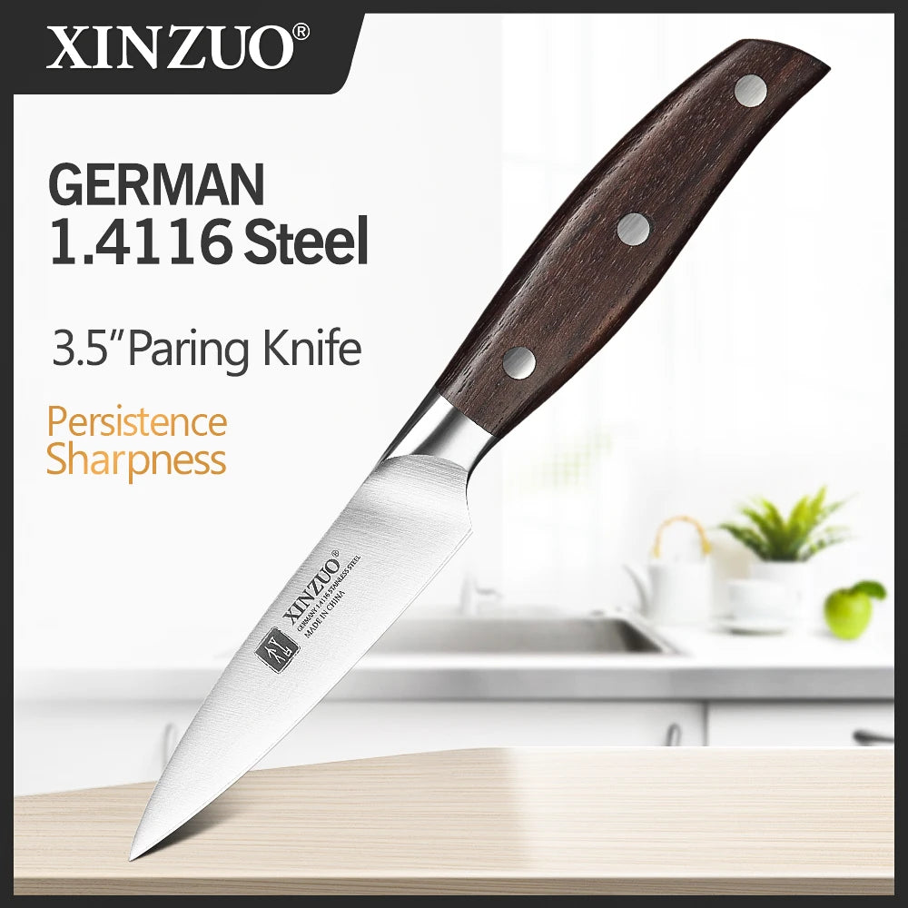 XINZUO High Quality Paring Utility Cleaver Knife Set - 35 5 8 Germany 14116 Stainless Steel