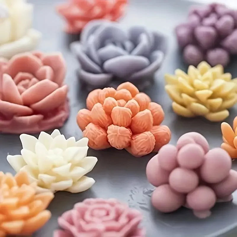 Succulent Plant Silicone Mold - 9pcs for Resin Crafts Candle Making - ZOOMNSTORE