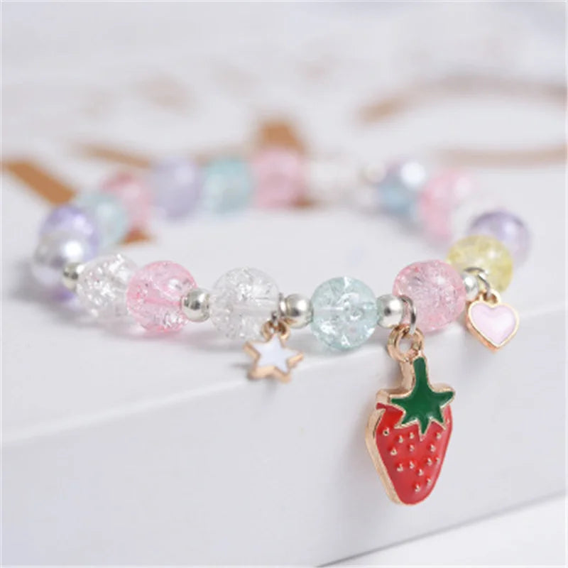 Cute Popcorn Beads Bracelet - Friendship Jewelry for Girls with Star Moon Cloud and Flower Accents