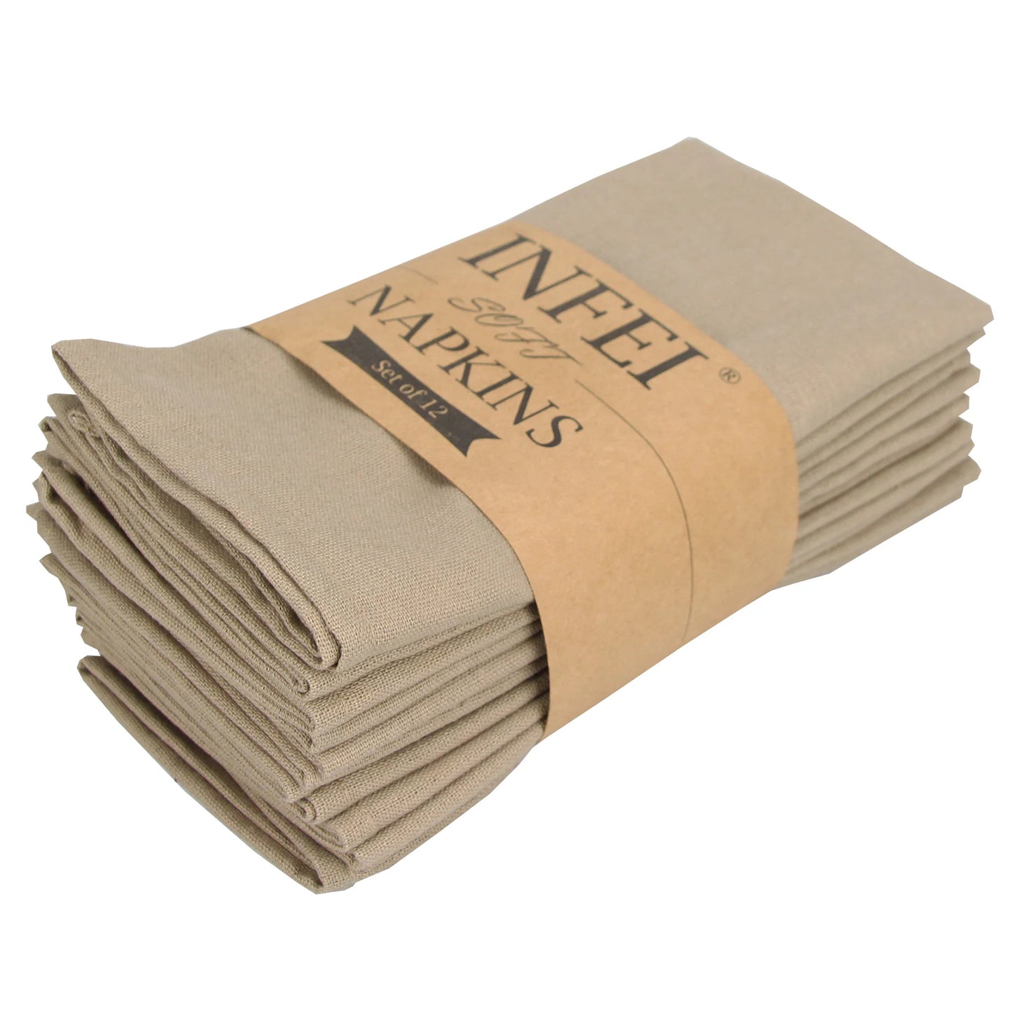 Cotton Linen Napkins Set of 12 - Soft 40x40cm Placemats for Dining Events