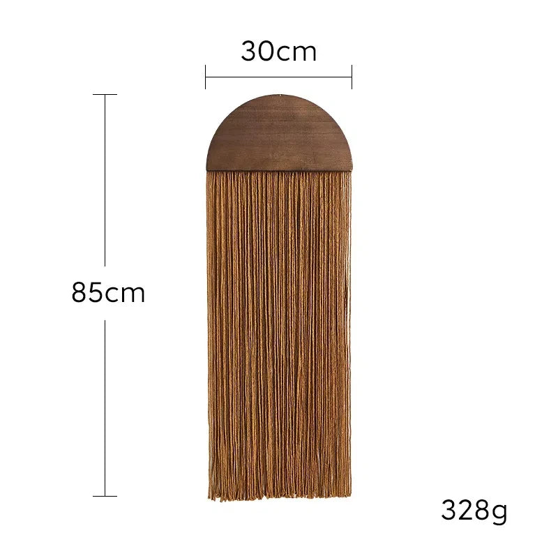 Macrame Wall Hanging - Colorful Half Moon Decor with Natural Wood for Boho Bedroom Living Room - ZOOMNSTORE