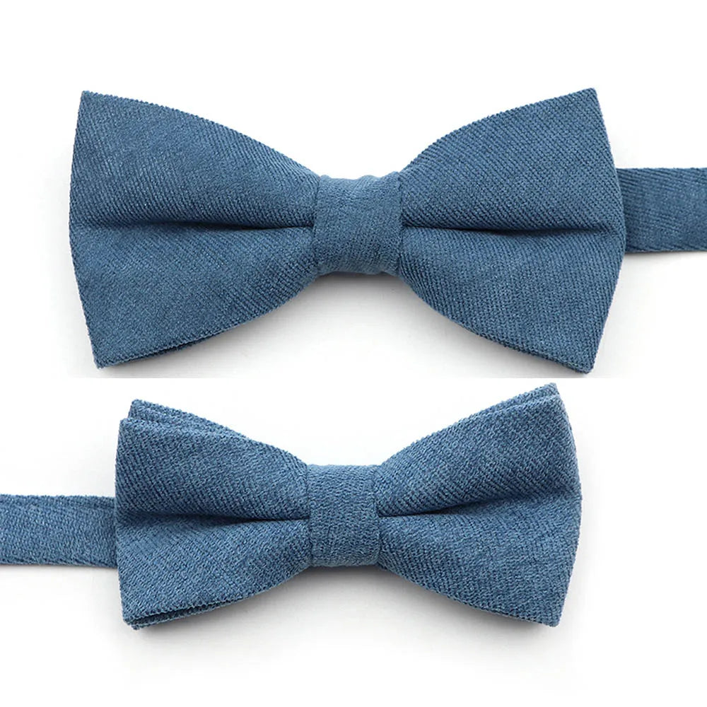 Solid Color Suede Bow Tie - Classic Men Kids Bowknot for Weddings