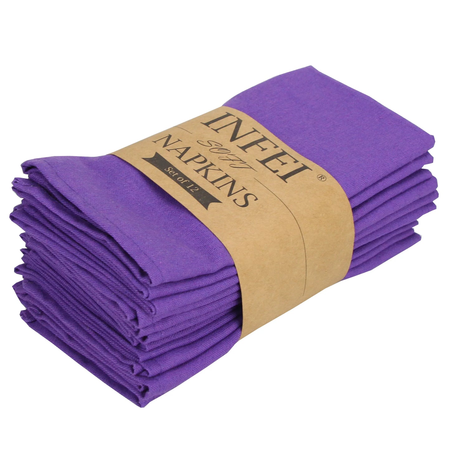 Cotton Linen Napkins Set of 12 - Soft 40x40cm Placemats for Dining Events