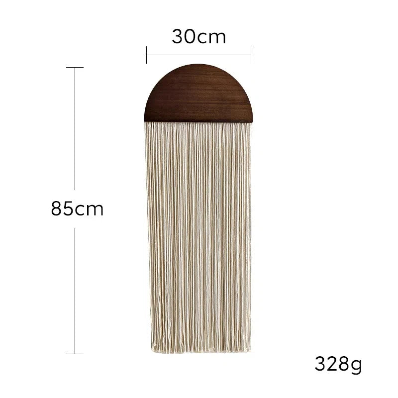 Macrame Wall Hanging - Colorful Half Moon Decor with Natural Wood for Boho Bedroom Living Room - ZOOMNSTORE