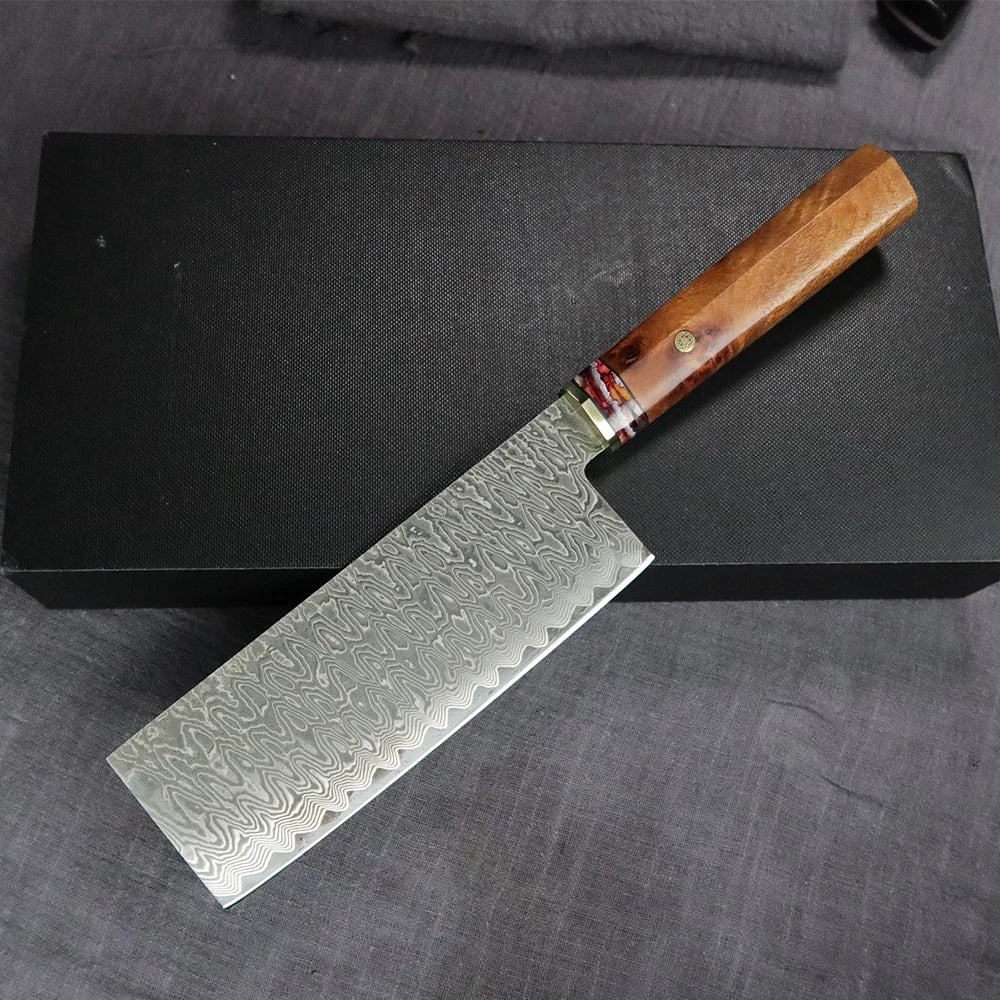 Damascus Steel Chef Knife - Carbon Steel Chopping Slicing Knife - ZOOMNSTORE