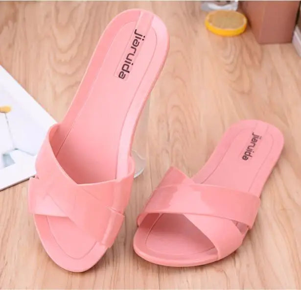 Size 36-41 Women's Sandals Slippers Summer Zapatos Mujer Flat Shoes Mules Clogs Female Peep Toe Soft Bottom Non-Slip Chaussures