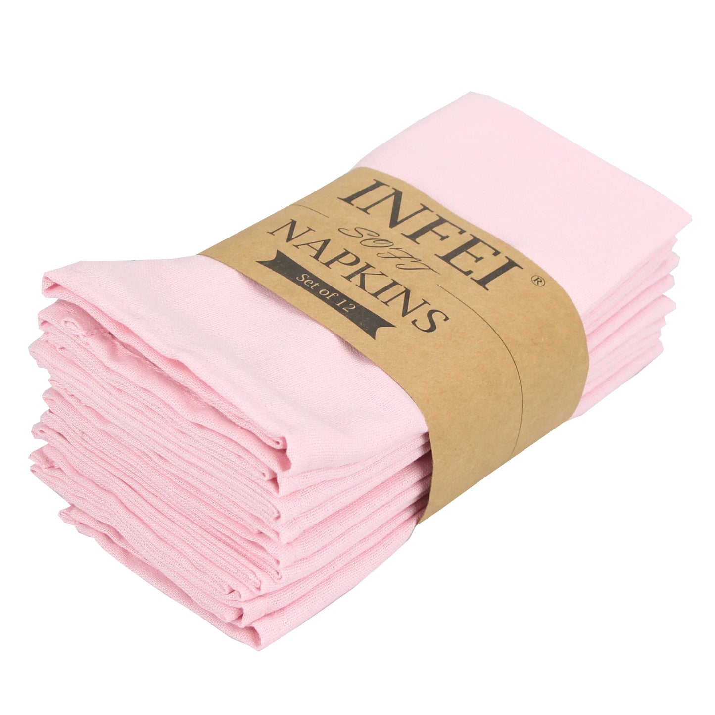 Cotton Linen Napkins Set of 12 - Soft 40x40cm Placemats for Dining Events