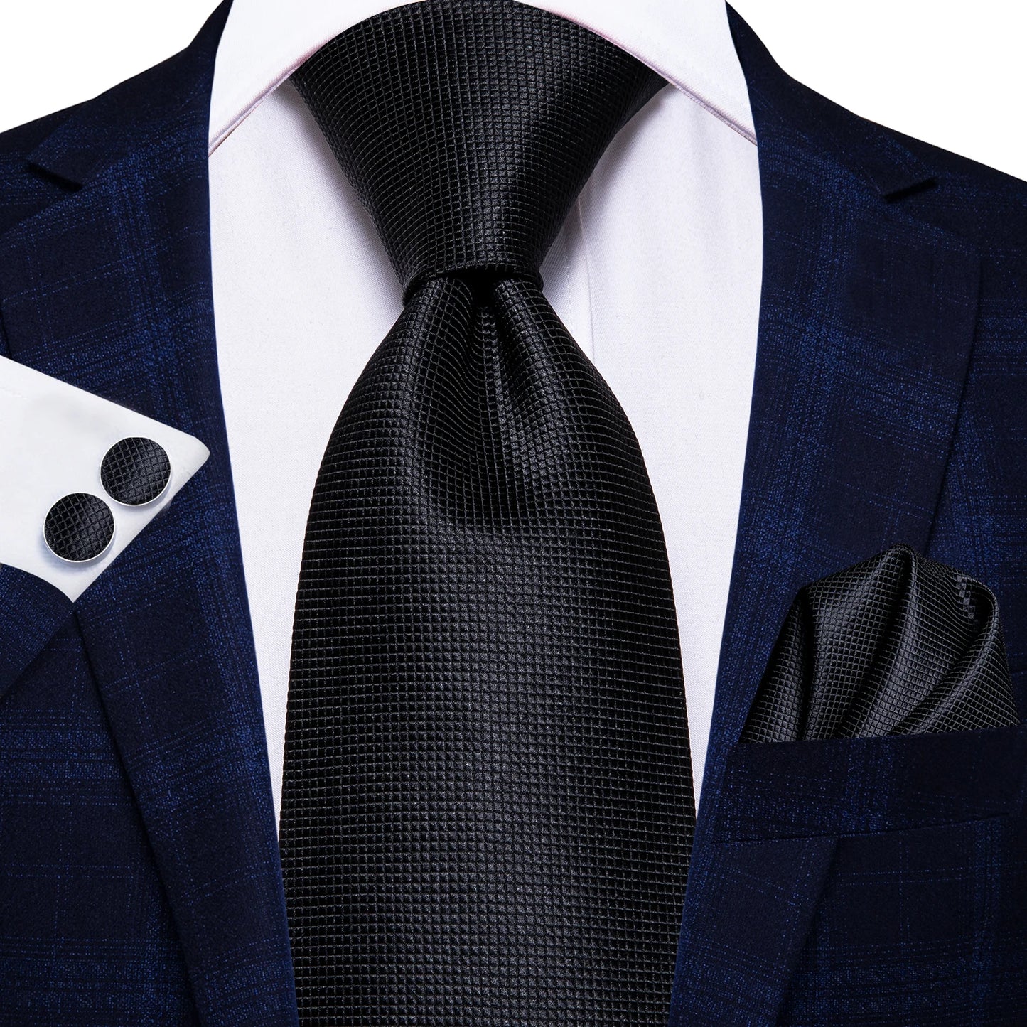 Blue Silk Mens Tie - Formal 100 Silk NeckTie for Weddings and Business