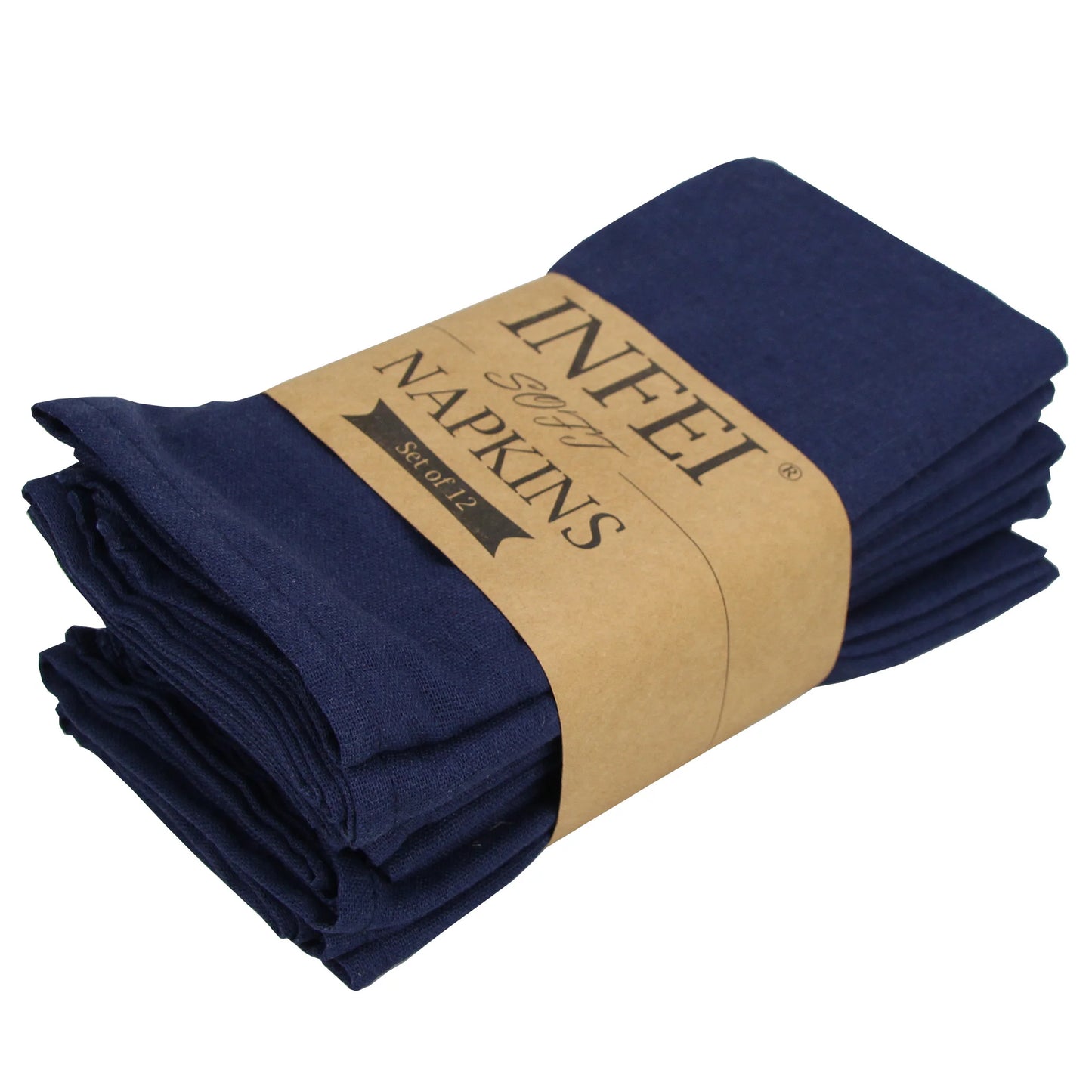Cotton Linen Napkins Set of 12 - Soft 40x40cm Placemats for Dining Events