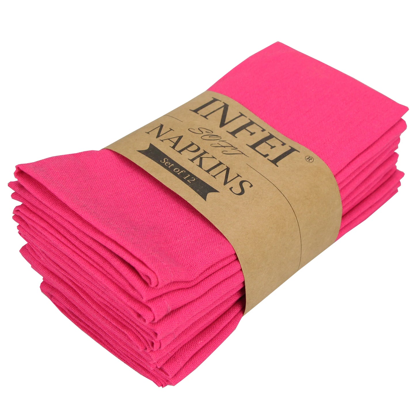 Cotton Linen Napkins Set of 12 - Soft 40x40cm Placemats for Dining Events