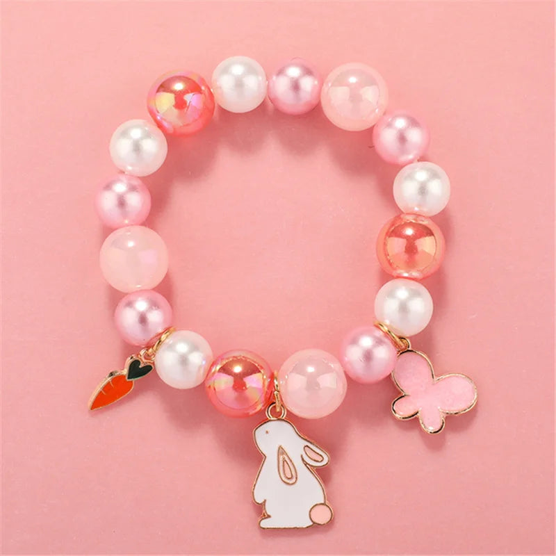 Cute Popcorn Beads Bracelet - Friendship Jewelry for Girls with Star Moon Cloud and Flower Accents