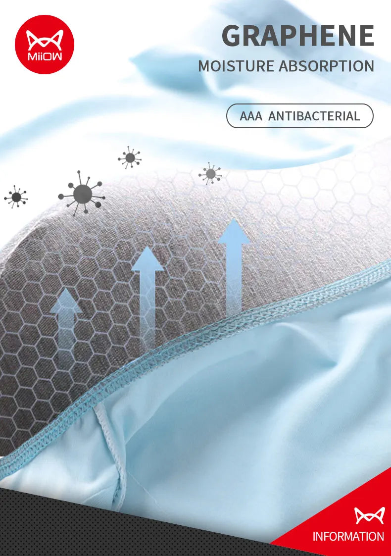 Mens Antibacterial Ice Silk Boxer Shorts - 3 Pack 5XL Underwear