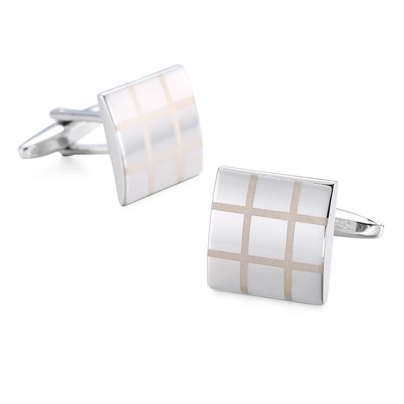 High-Quality Stainless Steel Cufflinks - Laser Engraved Design for Weddings and Business