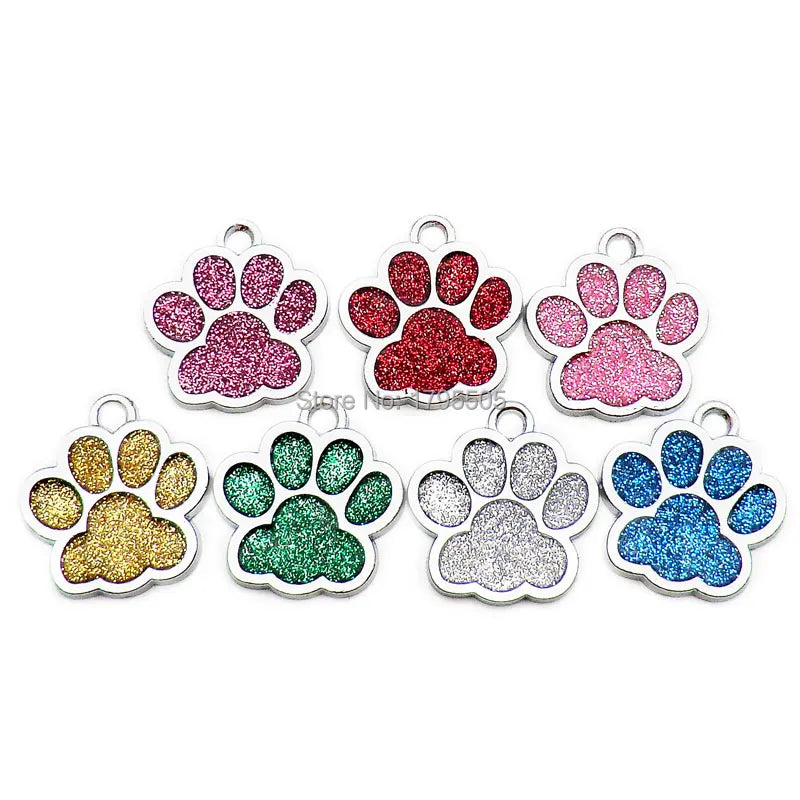 Wholesale 100pcs bright Pet shiny claw id pet dog accessories alloy ID tag puppy pet collar pendant pet dog cat dog back home