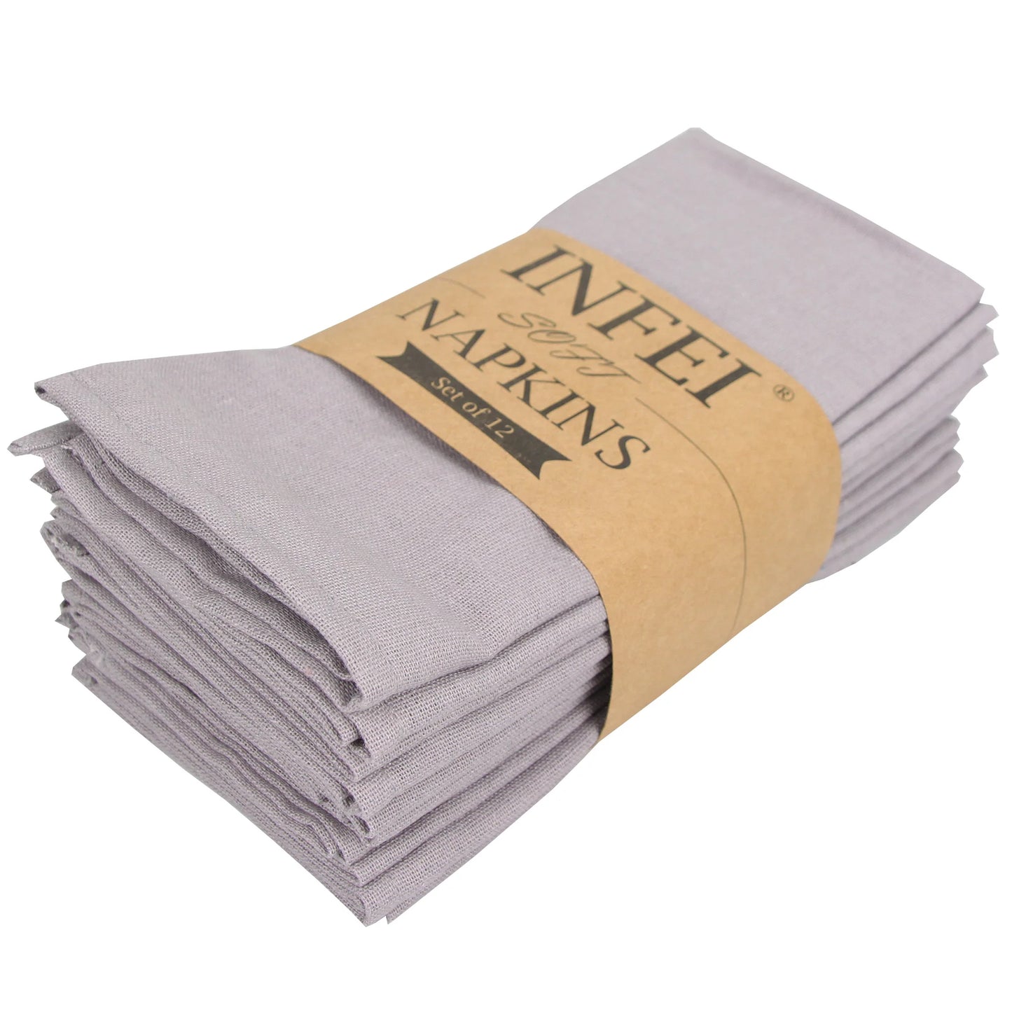 Cotton Linen Napkins Set of 12 - Soft 40x40cm Placemats for Dining Events