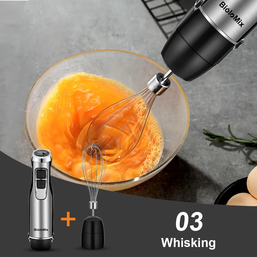 High Power 1200W Immersion Blender with Chopper Smoothie Cup - Stainless Steel Blades