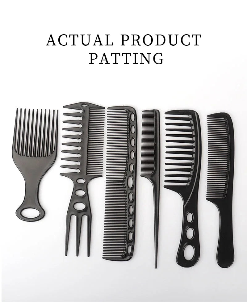 Hair Cutting Comb Set – 6Pcs Professional Barber Salon Hair Styling Accessories - ZOOMNSTORE